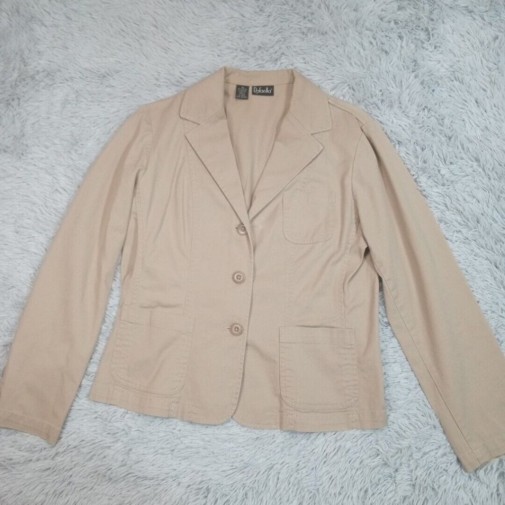 Rafaella Womens Blazer Biege 14 Jacket Button Front Pockets Stretch
